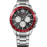  Shop Authentic Tommy Hilfiger Luke Chronograph Black Dial Silver Steel Strap Watch for Men - 1791122 - Luxxuri