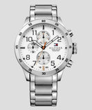  Shop Authentic Tommy Hilfiger Trent Multifunction White Dial Silver Steel Strap Watch for Men - 1791140 - Luxxuri