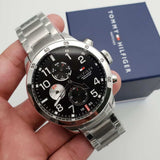  Shop Authentic Tommy Hilfiger Cool Sport Multifunction Black Dial Silver Steel Strap Watch for Men - 1791141 - Luxxuri