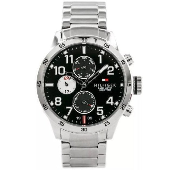  Shop Authentic Tommy Hilfiger Cool Sport Multifunction Black Dial Silver Steel Strap Watch for Men - 1791141 - Luxxuri