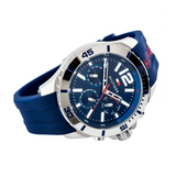  Shop Authentic Tommy Hilfiger Nolan Chronograph Blue Dial Blue Rubber Strap Watch for Men - 1791142 - Luxxuri