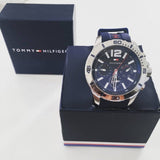  Shop Authentic Tommy Hilfiger Nolan Chronograph Blue Dial Blue Rubber Strap Watch for Men - 1791142 - Luxxuri