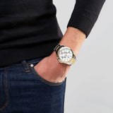  Shop Authentic Tommy Hilfiger Hudson Chronograph White Dial Two Tone Steel Strap Watch For Men - 1791226 - Luxxuri