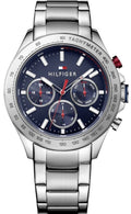  Shop Authentic Tommy Hilfiger Hudson Chronograph Quartz Blue Dial Silver Steel Strap Watch For Men - 1791228 - Luxxuri