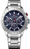  Shop Authentic Tommy Hilfiger Hudson Chronograph Quartz Blue Dial Silver Steel Strap Watch For Men - 1791228 - Luxxuri