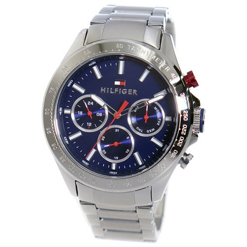  Shop Authentic Tommy Hilfiger Hudson Chronograph Quartz Blue Dial Silver Steel Strap Watch For Men - 1791228 - Luxxuri
