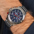  Shop Authentic Tommy Hilfiger Hudson Chronograph Quartz Blue Dial Silver Steel Strap Watch For Men - 1791228 - Luxxuri