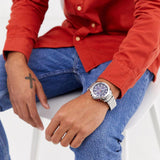  Shop Authentic Tommy Hilfiger Hudson Chronograph Quartz Blue Dial Silver Steel Strap Watch For Men - 1791228 - Luxxuri