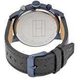  Shop Authentic Tommy Hilfiger Jake Multi Function Quartz White Dial Black Leather Strap Watch for Men - 1791235 - Luxxuri