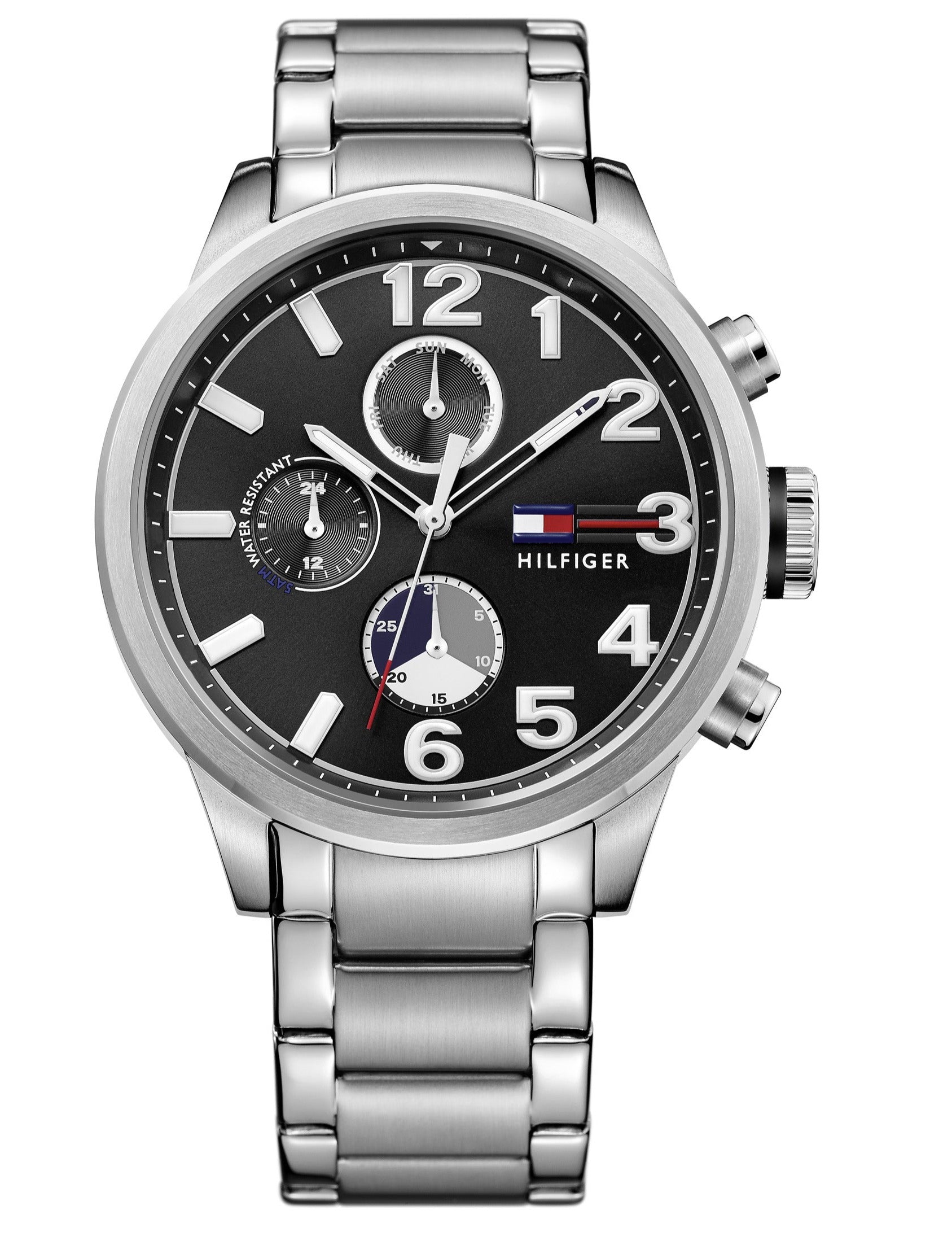  Shop Authentic Tommy Hilfiger Jackson Quartz Black Dial Silver Steel Strap Watch for Men - 1791243 - Luxxuri