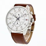  Shop Authentic Tommy Hilfiger Dean Quartz Multifunction White Dial Brown Leather Strap Watch for Men - 1791274 - Luxxuri