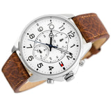  Shop Authentic Tommy Hilfiger Dean Quartz Multifunction White Dial Brown Leather Strap Watch for Men - 1791274 - Luxxuri