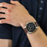  Shop Authentic Tommy Hilfiger Dean Multifunctional Blue Dial Brown Leather Strap Watch for Men - 1791275 - Luxxuri