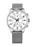  Shop Authentic Tommy Hilfiger Dean Chronograph White Dial Silver Mesh Bracelet Watch for Men - 1791277 - Luxxuri