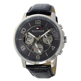  Shop Authentic Tommy Hilfiger Keagan Quartz Grey Dial Black Leather Strap Watch for Men - 1791289 - Luxxuri