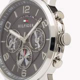  Shop Authentic Tommy Hilfiger Keagan Quartz Grey Dial Black Leather Strap Watch for Men - 1791289 - Luxxuri