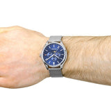  Shop Authentic Tommy Hilfiger Oliver Quartz Blue Dial Silver Mesh Bracelet Watch for Men - 1791302 - Luxxuri