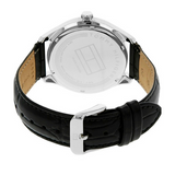  Shop Authentic Tommy Hilfiger Oliver Analog Silver Dial Black Leather Strap Watch for Men - 1791305 - Luxxuri