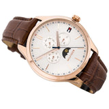  Shop Authentic Tommy Hilfiger Oliver Chronograph White Dial Brown Leather Strap Watch for Men - 1791306 - Luxxuri