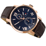  Shop Authentic Tommy Hilfiger Aiden Quartz Blue Dial Brown Leather Strap Watch for Men - 1791308 - Luxxuri