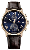  Shop Authentic Tommy Hilfiger Aiden Quartz Blue Dial Brown Leather Strap Watch for Men - 1791308 - Luxxuri