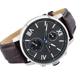  Shop Authentic Tommy Hilfiger Aiden Quartz Black Dial Brown Leather Strap Watch for Men - 1791309 - Luxxuri