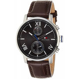  Shop Authentic Tommy Hilfiger Aiden Quartz Black Dial Brown Leather Strap Watch for Men - 1791309 - Luxxuri