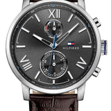  Shop Authentic Tommy Hilfiger Aiden Quartz Black Dial Brown Leather Strap Watch for Men - 1791309 - Luxxuri