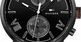  Shop Authentic Tommy Hilfiger Aden Chronograph Black Dial Black Leather Strap Watch for Men - 1791310 - Luxxuri