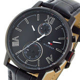  Shop Authentic Tommy Hilfiger Aden Chronograph Black Dial Black Leather Strap Watch for Men - 1791310 - Luxxuri