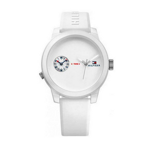  Shop Authentic Tommy Hilfiger Denim White Dial White Rubber Strap Watch for Men - 1791324 - Luxxuri