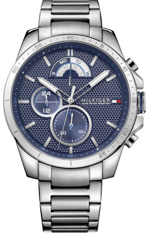  Shop Authentic Tommy Hilfiger Decker Quartz Blue Dial Silver Steel Strap Watch for Men - 1791348 - Luxxuri