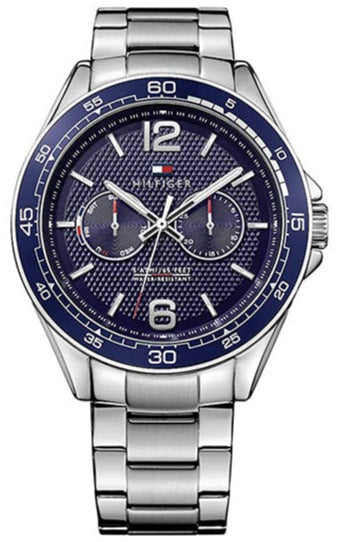  Shop Authentic Tommy Hilfiger Erik Chronograph Blue Dial Silver Steel Strap Watch for Men - 1791366 - Luxxuri