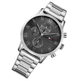  Shop Authentic Tommy Hilfiger Kane Chronograph Grey Dial Silver Steel Strap Watch for Men - 1791397 - Luxxuri