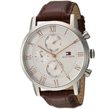  Shop Authentic Tommy Hilfiger Kane Chronograph White Dial Brown Leather Strap Watch for Men - 1791400 - Luxxuri