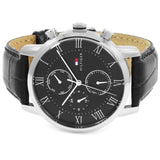  Shop Authentic Tommy Hilfiger Kane Quartz Black Dial Black Leather Strap Watch for Men - 1791401 - Luxxuri