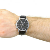  Shop Authentic Tommy Hilfiger Kane Quartz Black Dial Black Leather Strap Watch for Men - 1791401 - Luxxuri