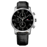  Shop Authentic Tommy Hilfiger Kane Quartz Black Dial Black Leather Strap Watch for Men - 1791401 - Luxxuri