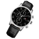  Shop Authentic Tommy Hilfiger Kane Quartz Black Dial Black Leather Strap Watch for Men - 1791401 - Luxxuri