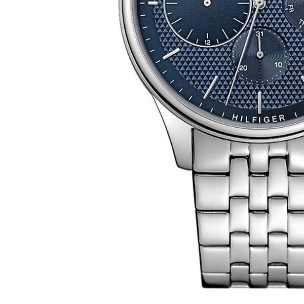  Shop Authentic Tommy Hilfiger Damon Chronograph Blue Dial Silver Steel Strap Watch for Men - 1791416 - Luxxuri
