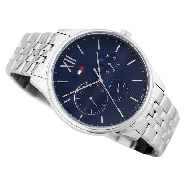  Shop Authentic Tommy Hilfiger Damon Chronograph Blue Dial Silver Steel Strap Watch for Men - 1791416 - Luxxuri