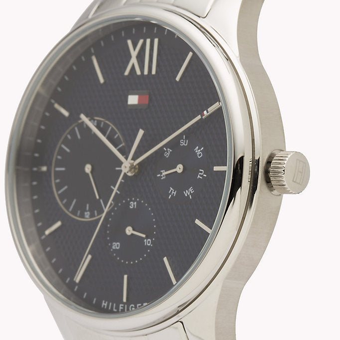  Shop Authentic Tommy Hilfiger Damon Chronograph Blue Dial Silver Steel Strap Watch for Men - 1791416 - Luxxuri