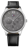  Shop Authentic Tommy Hilfiger Damon Multifunction Black Dial Black Leather Strap Watch for Men - 1791417 - Luxxuri