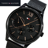  Shop Authentic Tommy Hilfiger Damon Quartz Black Dial Black Mesh Bracelet Watch for Men - 1791420 - Luxxuri