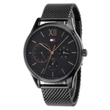  Shop Authentic Tommy Hilfiger Damon Quartz Black Dial Black Mesh Bracelet Watch for Men - 1791420 - Luxxuri