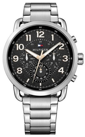  Shop Authentic Tommy Hilfiger Briggs Chronograph Black Dial Silver Steel Strap Watch for Men - 1791422 - Luxxuri