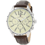  Shop Authentic Tommy Hilfiger Gavin Chronograph White Dial Brown Leather Strap Watch for Men - 1791467 - Luxxuri