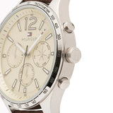  Shop Authentic Tommy Hilfiger Gavin Chronograph White Dial Brown Leather Strap Watch for Men - 1791467 - Luxxuri