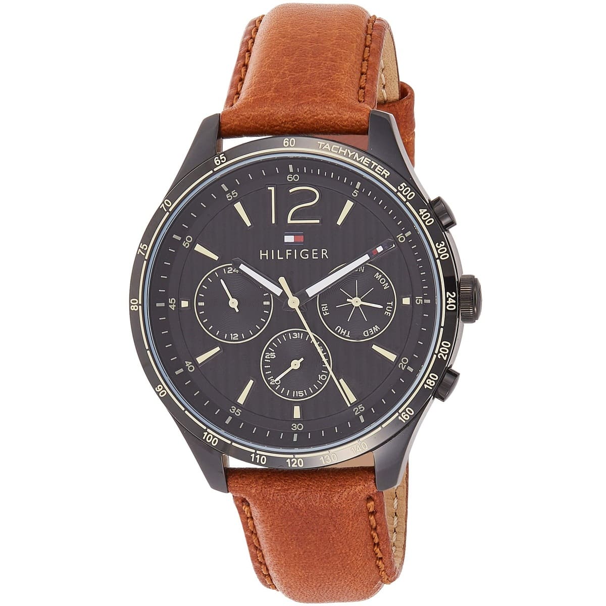  Shop Authentic Tommy Hilfiger Gavin Chronograph Quartz Black Dial Brown Leather Strap Watch for Men - 1791470 - Luxxuri