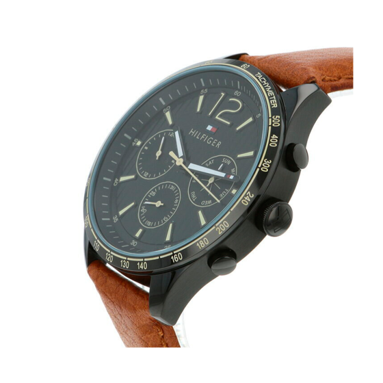  Shop Authentic Tommy Hilfiger Gavin Chronograph Quartz Black Dial Brown Leather Strap Watch for Men - 1791470 - Luxxuri